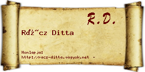 Rácz Ditta névjegykártya